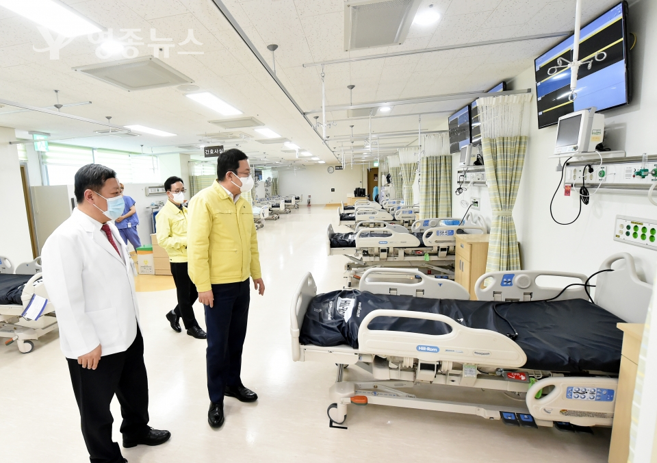 지난 2월 말 코로나19 위기대응을 위해 소산조치된 인천의료원 중환자실-1
